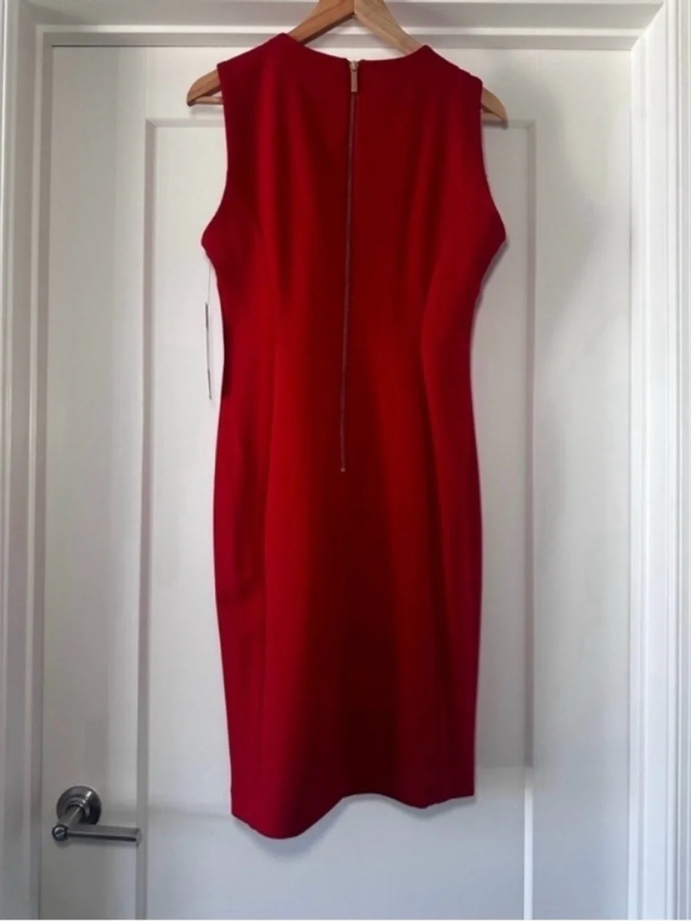 ❤️ NWT! Red CALVIN KLEIN Sleeveless Sheath Dress - Size 14